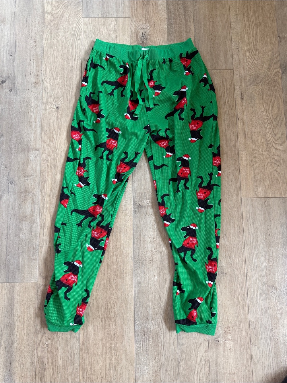Women’s Green Holiday Dino Print Pajama Pants